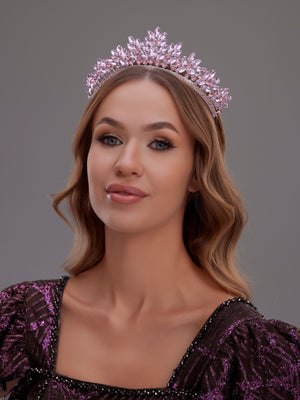 Funkelnd mit Kristallsteinen Kraliyet Brautkrone – Sonderdesign Haaraccessoire