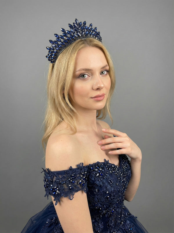 Mit Kristallsteinen funkelnd Brautkrone elegant Hochzeits-Haaraccessoire