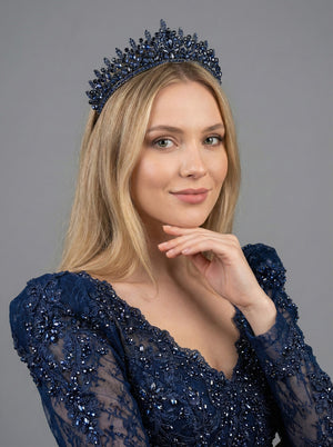 Mit Kristallsteinen funkelnd Brautkrone elegant Königinnen Modell Hochzeits-Haaraccessoire