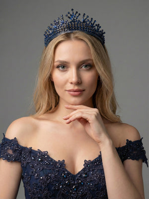 Mit Kristallsteinen funkelnd Brautkrone elegant Königinnen Modell Hochzeits-Haaraccessoire