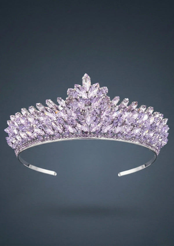 Lila Kristall-Prinzessinnenkrone – funkelnd und elegant Braut Accessoire