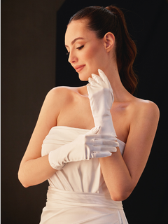 Lange Satin-Handschuhe – minimalistisch Opera Boy elegant Damen Handschuhe