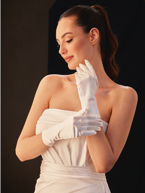 Lange Satin-Handschuhe – minimalistisch Opera Boy elegant Damen Handschuhe