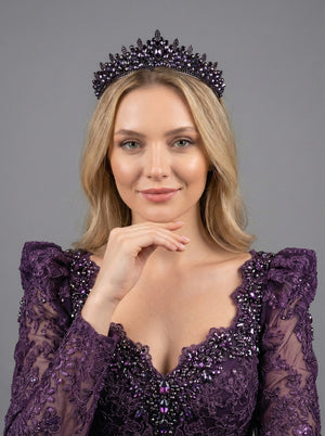 Mit Kristallsteinen funkelnd Brautkrone elegant Königinnen Modell Hochzeits-Haaraccessoire