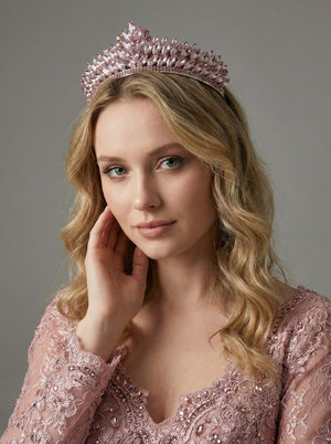 Mit Kristallsteinen funkelnd Brautkrone im Königinnen-Stil elegant Hochzeits-Haaraccessoire