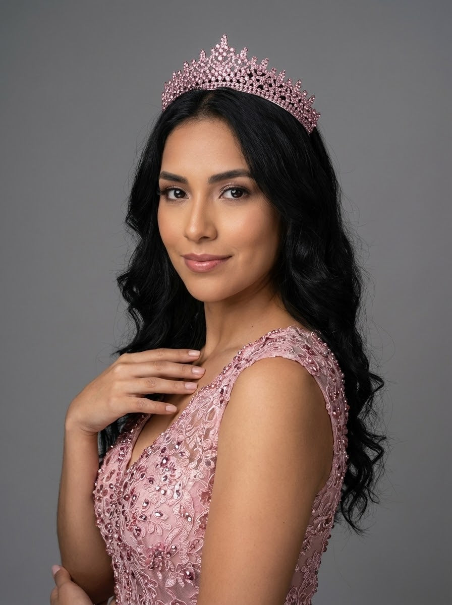 Mit Kristallsteinen funkelnd Brautkrone elegant Königinnen Modell Hochzeits-Haaraccessoire