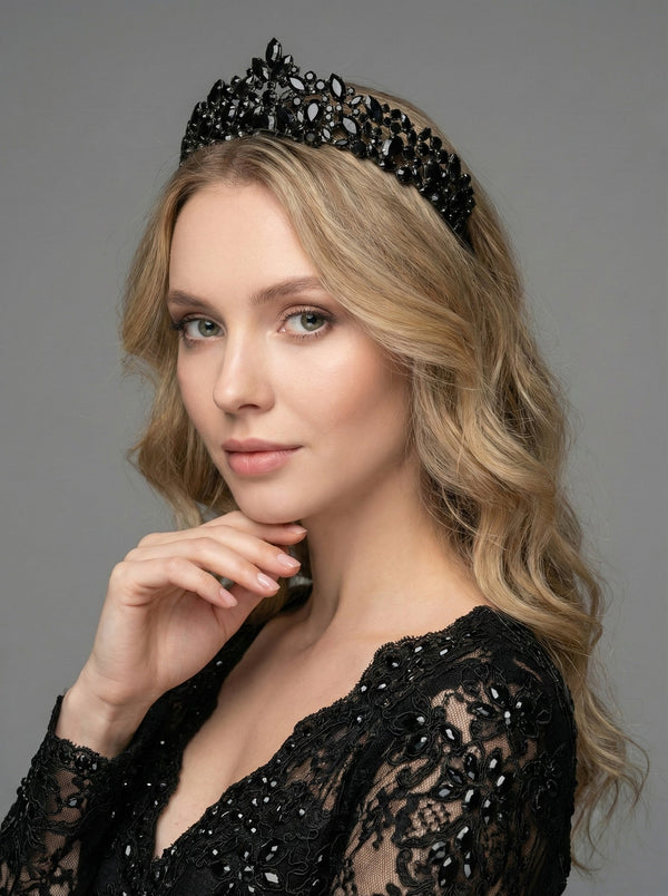 Mit Kristallsteinen funkelnd Brautkrone im Königinnen-Stil elegant Hochzeits-Haaraccessoire