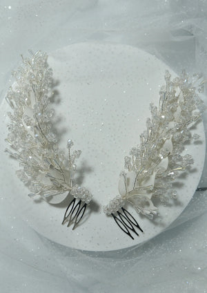 Elegant Blatt und mit Kristalldetails Braut-Haaraccessoire – romantisch Dutt Krone