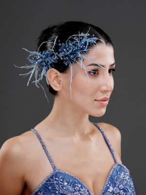 Modern mit Federn und mit Kristalldetails Braut-Haaraccessoire – doppelt seitig schickes Design