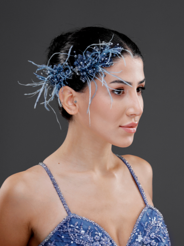 Modern mit Federn und mit Kristalldetails Braut-Haaraccessoire – doppelt seitig schickes Design