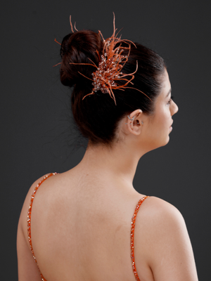 Modern mit Federn und mit Kristalldetails Braut-Haaraccessoire – doppelt seitig schickes Design