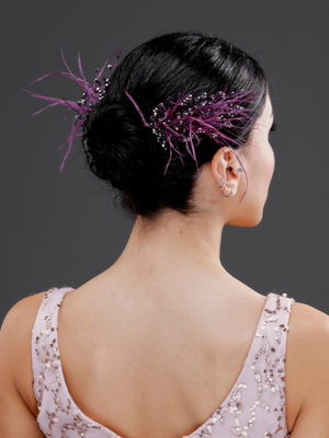Modern mit Federn und mit Kristalldetails Braut-Haaraccessoire – doppelt seitig schickes Design