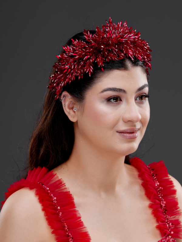 Üppig Kristall mit Blattdetails Brautkrone – funkelnd elegant Braut Headpiece