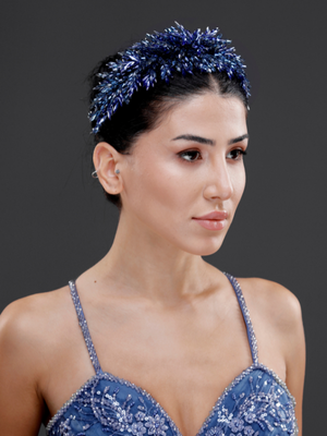 Üppig Kristall mit Blattdetails Brautkrone – funkelnd elegant Braut Headpiece