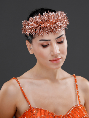Üppig Kristall mit Blattdetails Brautkrone – funkelnd elegant Braut Headpiece