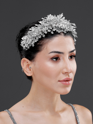 Üppig Kristall-Brautkrone – hohe Form funkelnd Accessoire