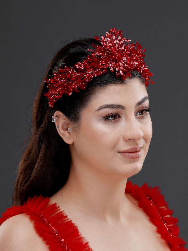 Üppig Kristall-Brautkrone – hohe Form funkelnd Accessoire
