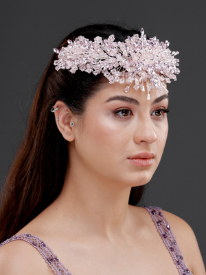 Üppig Kristall-Brautkrone – hohe Form funkelnd Accessoire