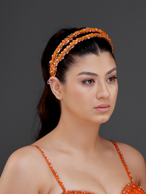 Zweireihig Kristall-Brautkrone – elegant und modern Haaraccessoire