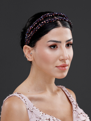 Zweireihig Kristall-Brautkrone – elegant und modern Haaraccessoire
