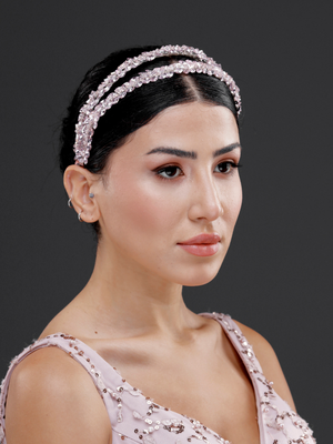 Zweireihig Kristall-Brautkrone – elegant und modern Haaraccessoire