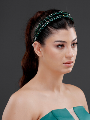 Zweireihig Kristall-Brautkrone – elegant und modern Haaraccessoire