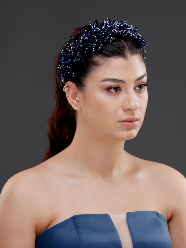 Kristall mit Blattdetails Brautkrone – elegant und funkelnd Haaraccessoire