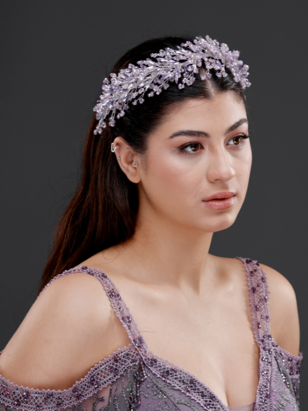 Kristall mit Blattdetails Brautkrone – elegant und funkelnd Haaraccessoire