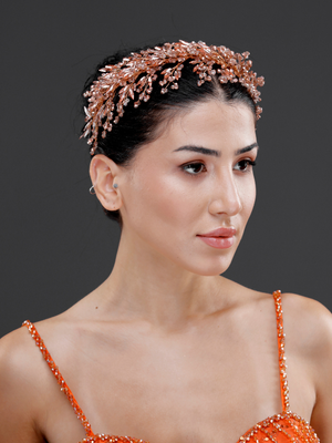 Kristall mit Blattdetails Brautkrone – elegant und funkelnd Haaraccessoire