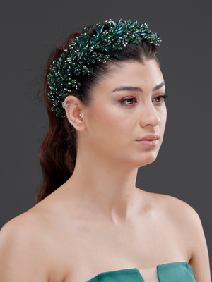 Kristall mit Blattdetails Brautkrone – elegant und funkelnd Haaraccessoire