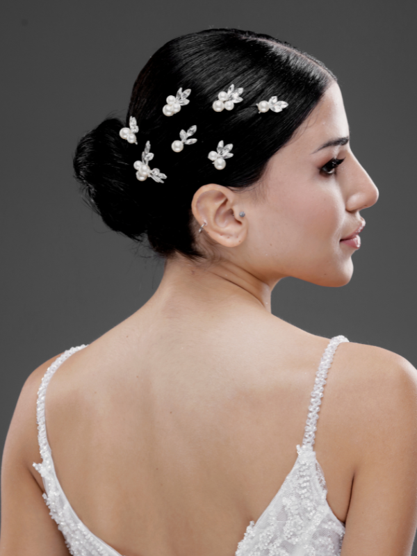 Mit Blumen Braut Haarspange Set – minimalistisch und elegant Haaraccessoire
