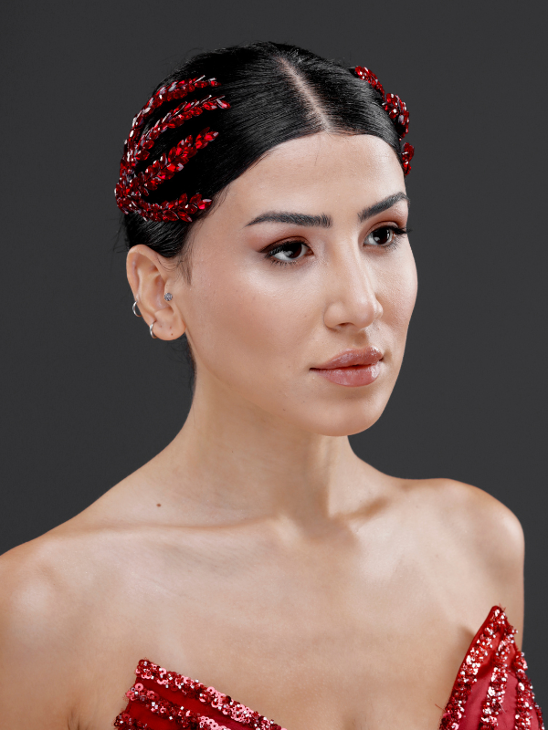 Blattförmig Doppel-Haarkamm – elegant funkelnd Haaraccessoire