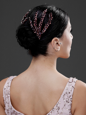 Blattförmig Doppel-Haarkamm – elegant funkelnd Haaraccessoire