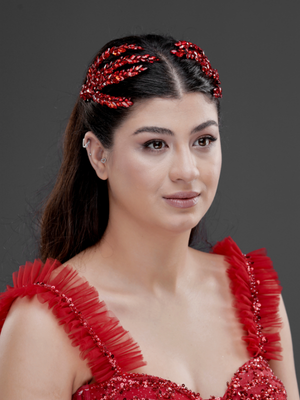 Blattförmig Doppel-Haarkamm – elegant funkelnd Haaraccessoire