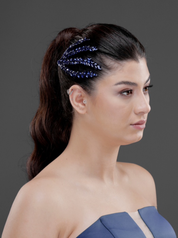 Blattförmig Doppel-Haarkamm – elegant funkelnd Haaraccessoire
