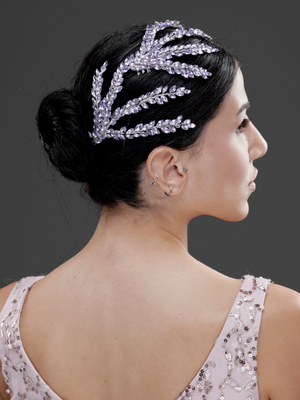 Blattförmig Doppel-Haarkamm – elegant funkelnd Haaraccessoire
