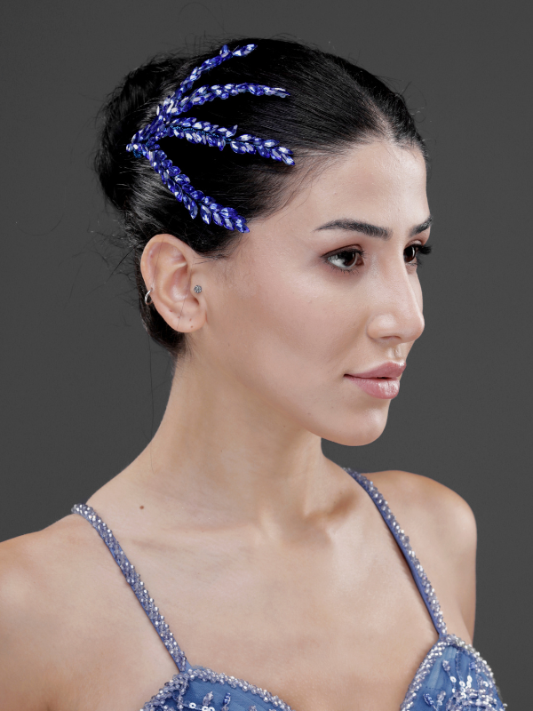 Blattförmig Doppel-Haarkamm – elegant funkelnd Haaraccessoire