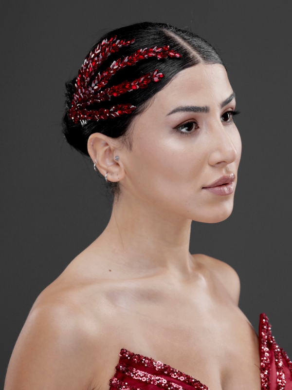 Blattförmig Kristall Braut Haarkamm – elegant funkelnd Dutt Accessoire