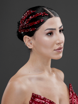 Blattförmig Kristall Braut Haarkamm – elegant funkelnd Dutt Accessoire