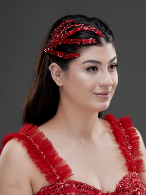 Blattförmig Kristall Braut Haarkamm – elegant funkelnd Dutt Accessoire
