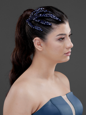 Blattförmig Kristall Braut Haarkamm – elegant funkelnd Dutt Accessoire