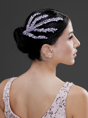 Blattförmig Kristall Braut Haarkamm – elegant funkelnd Dutt Accessoire