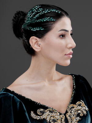 Blattförmig Kristall Braut Haarkamm – elegant funkelnd Dutt Accessoire