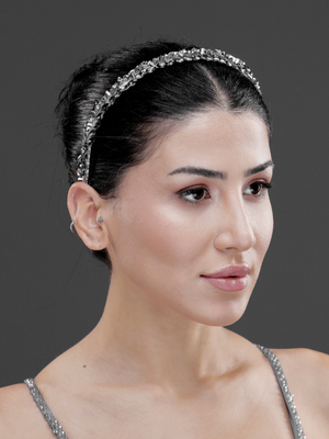 Kristall-Brautkrone – elegant und minimalistisch funkelnd Braut-Haaraccessoire