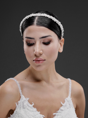 Kristall-Brautkrone – elegant und minimalistisch funkelnd Braut-Haaraccessoire