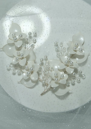 2-teilig mit Resin-Blumen Braut-Haaraccessoire