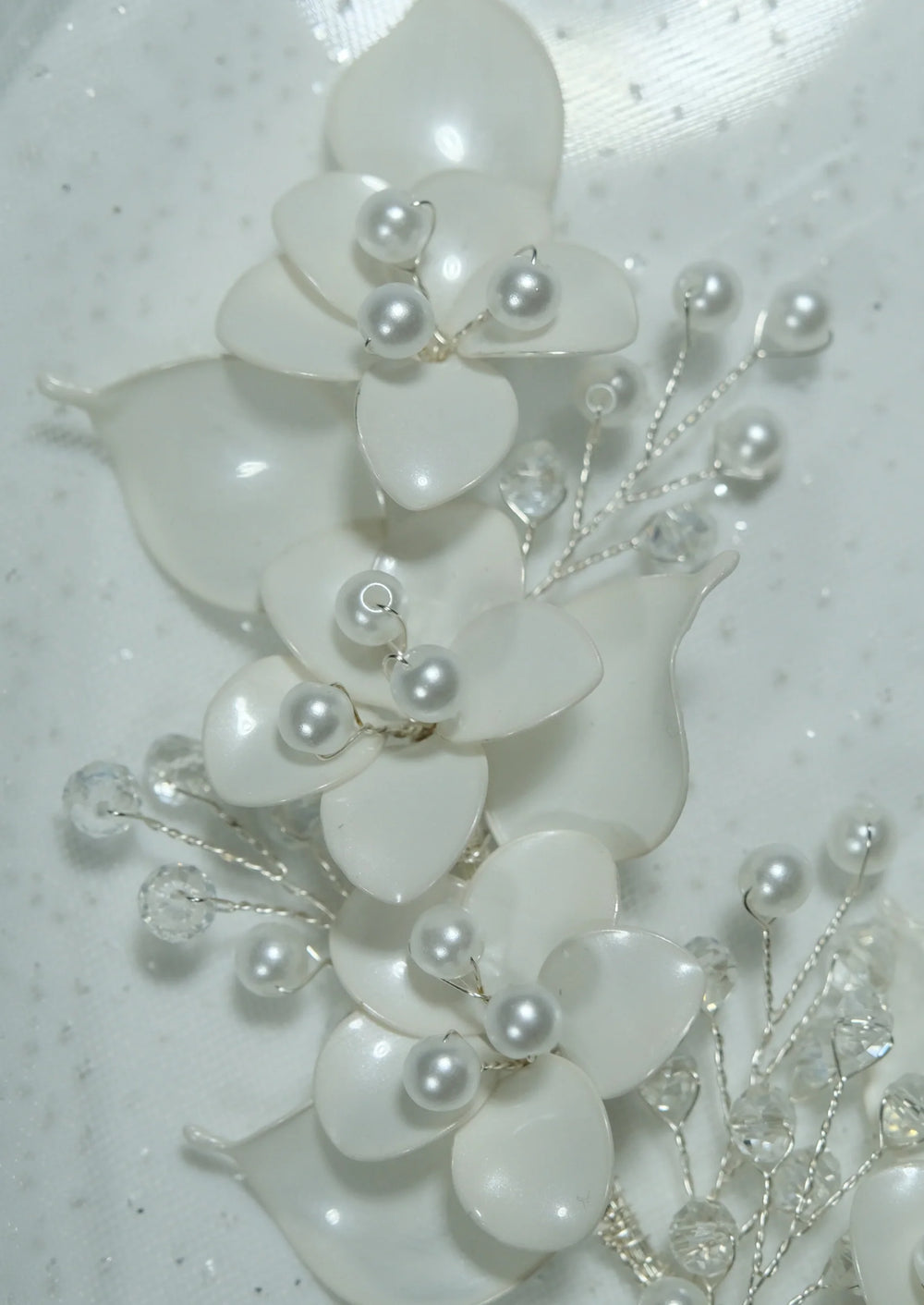 2-teilig mit Resin-Blumen Braut-Haaraccessoire