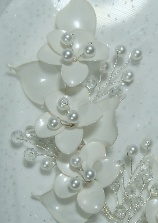 2-teilig mit Resin-Blumen Braut-Haaraccessoire