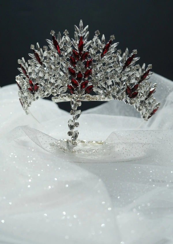 Zweifarbige Kristall-Brautkrone – auffällige Prinzessinnenkrone mit Silber- und Golddetails