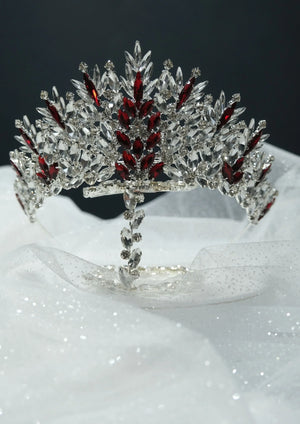 Zweifarbige Kristall-Brautkrone – auffällige Prinzessinnenkrone mit Silber- und Golddetails